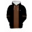 Men's Fleece-Lined Hooded Full-Zip Jacket - Winter Warmth Loose-Fit Windproof Sweatshirt, Machine Washable Gym Running Outdoor Sports Coat with Fleece, Black/Brown Casual Sportswear (No Bulk), PLUS SIZE